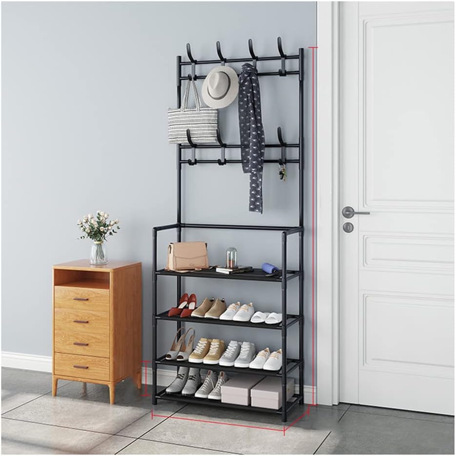 Simple Lifestyle 4-Layer Aluminum Multifunctional Shoe and Hat Rack Simple Lifestyle 4-Layer Aluminum Multifunctional Shoe and Hat Rack